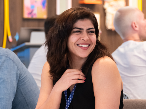 a person smiling at camera