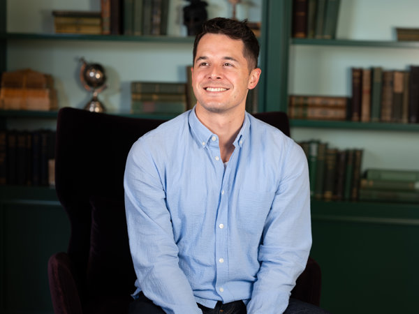 a man sitting in a chair