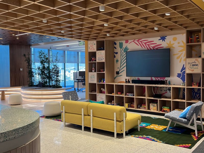 a room with a tv and a large television