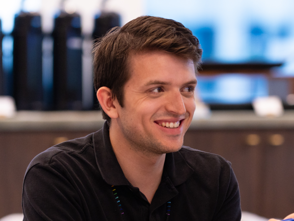 a person in a black shirt