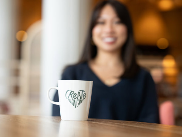 a woman smiling at camera