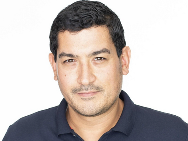 a person in a blue shirt