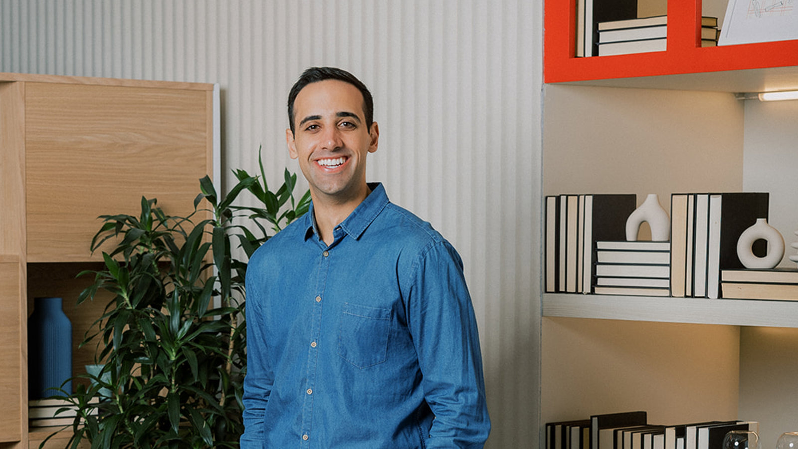 a person standing in a room