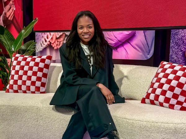 a person sitting on a couch