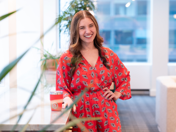 a person in a red dress