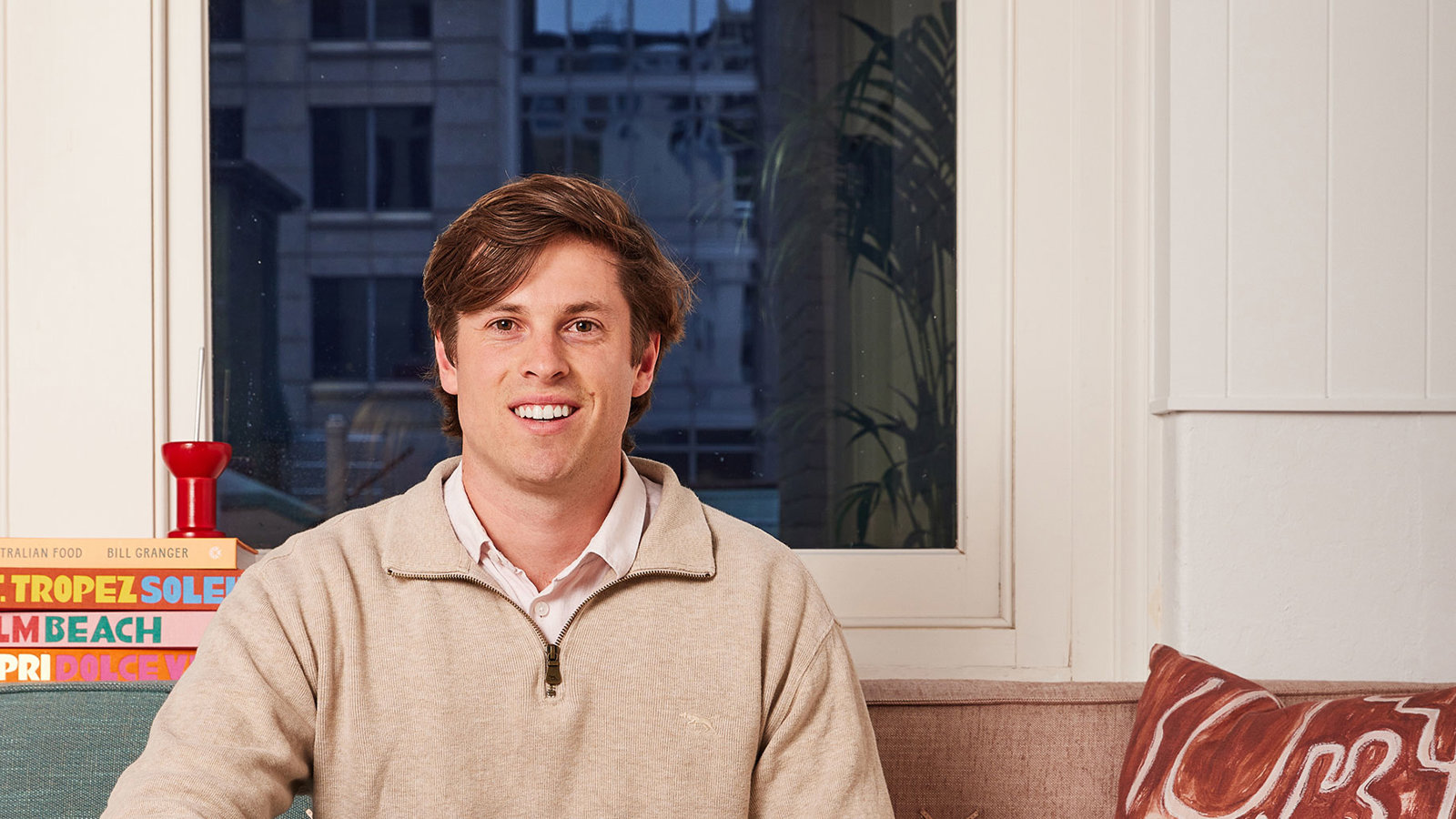 a man sitting on a couch
