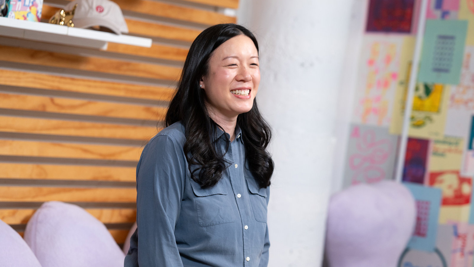 a woman smiling at the camera